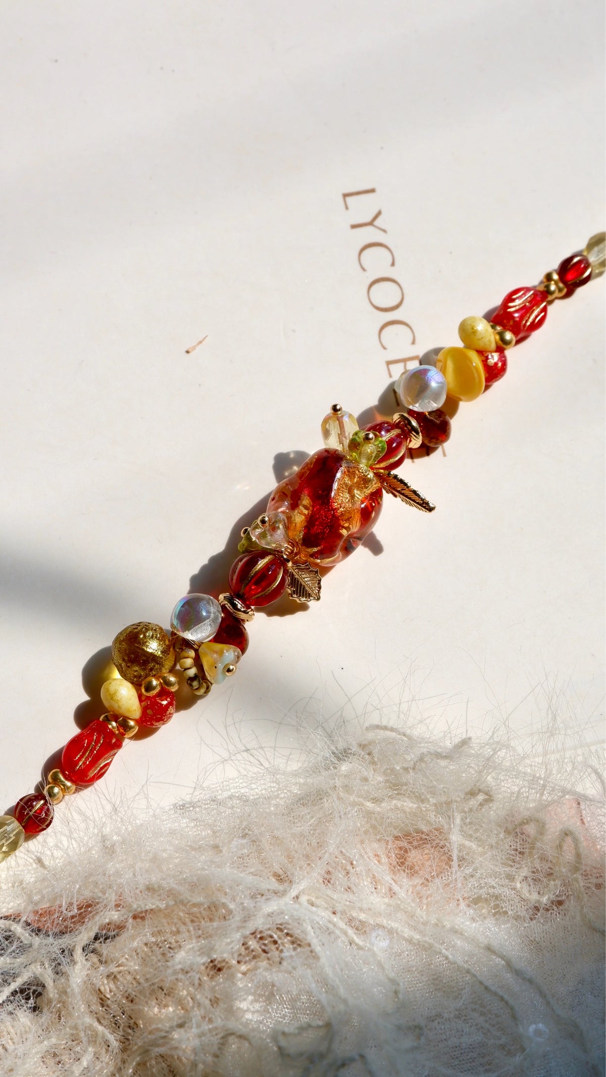 Handcrafted Czech Glass Beaded Bracelet with Gold-Plated Accents