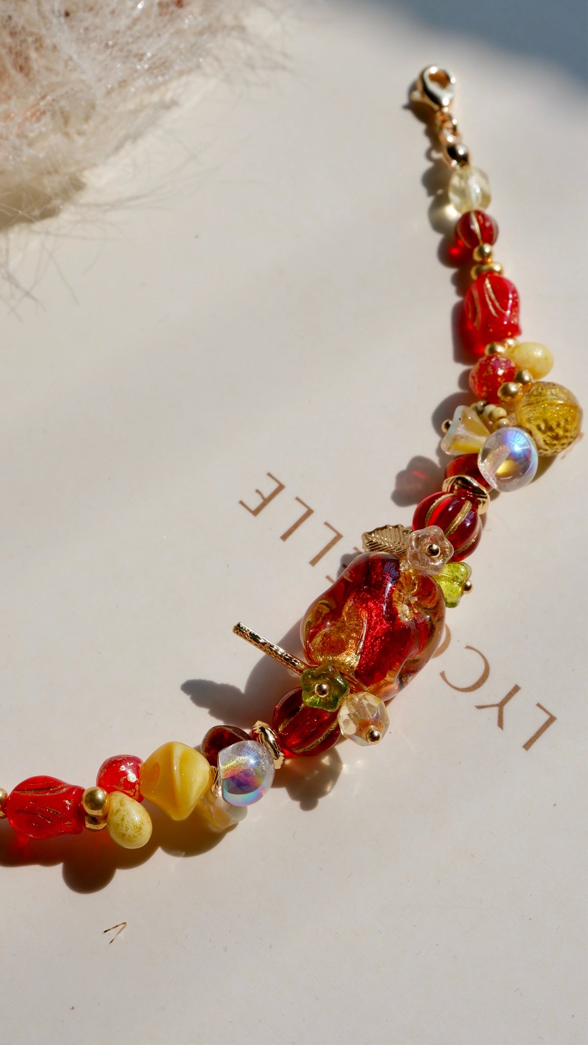 Handcrafted Czech Glass Beaded Bracelet with Gold-Plated Accents